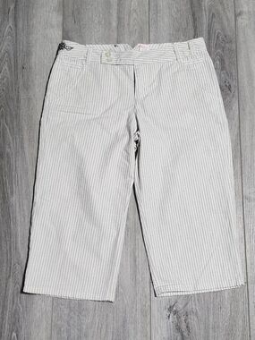 Vintage Y2K Xhilaration White Mid Rise Wide Leg Capri Pants Womens Size 5